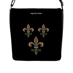 Fleur-de-lys Bag - Flap Closure Messenger Bag (L)