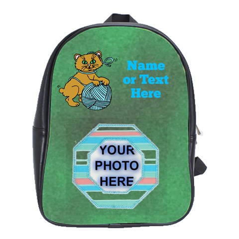 Large Kitty School Bag By Joy Johns Front