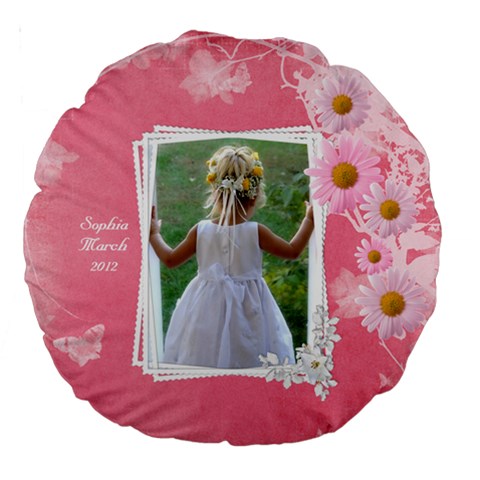 Little Princess 18  Premium Round Cushion By Deborah Back