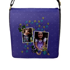 Flap Closure Messenger Bag (L)-Purple Love