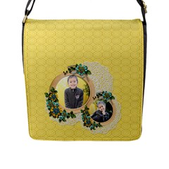 Flap Closure Messenger Bag (L)- Moments