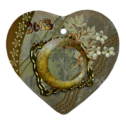 Floral Heart Christmas Ornament By Ellan Front