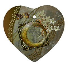 Floral Heart Christmas Ornament - Ornament (Heart)