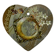 Floral Heart Christmas Ornament - Ornament (Heart)