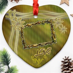 Love floral ribbon Heart Christmas Ornament - Ornament (Heart)