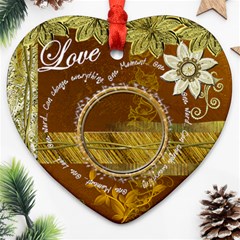 One Moment...Gold Heart Christmas Ornament - Ornament (Heart)