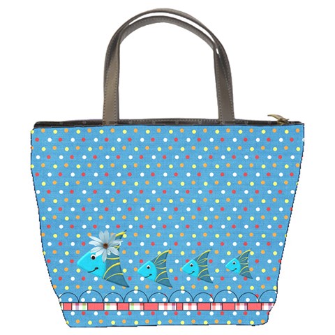 Our Backyard Party Bucket Bag By Lisa Minor Back