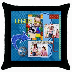 kids lego - Throw Pillow Case (Black)