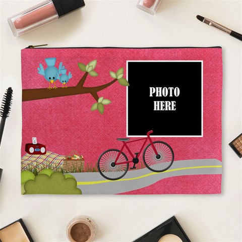 At The Park Xl Cosmetic Bag By Lisa Minor Front