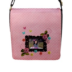 Flap Closure Messenger Bag (L)- Sweet Smiles