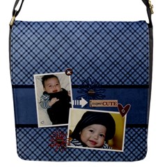 Flap closure messenger bag (Small)- Super Cute - Flap Closure Messenger Bag (S)