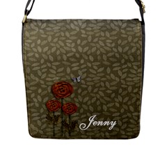 Flap Closure Messenger Bag (Large) - Flowers - Flap Closure Messenger Bag (L)