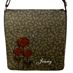 Flap closure messenger bag (Small)  - Flowers - Flap Closure Messenger Bag (S)