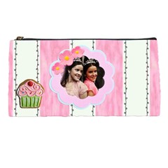 pink stripes pencil case