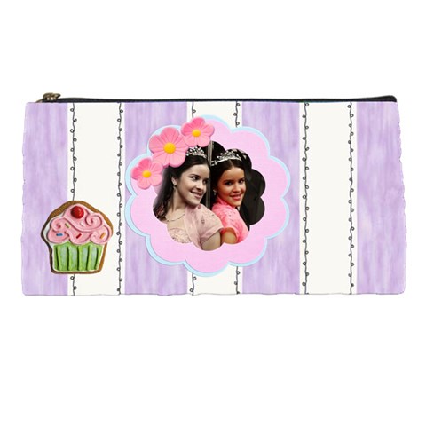Purple Stripes Pencil Case By Ivelyn Front