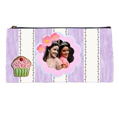 purple stripes pencil case