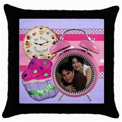 any time is cupcake time pillow - Throw Pillow Case (Black)