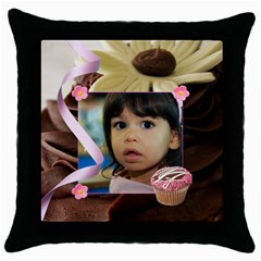 chocolate frosting pillow - Throw Pillow Case (Black)