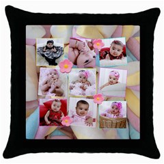 marshmallow pillow - Throw Pillow Case (Black)