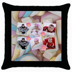 marshmallow II pillow - Throw Pillow Case (Black)