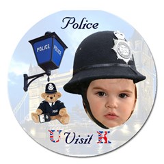 UK Police visit - Magnet 5  (Round)