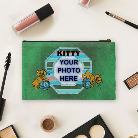 Kitty Medium Cosmetic Bag 2 By Joy Johns Back