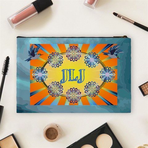 Name/initial Large Cosmetic Bag By Joy Johns Back