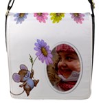 Little Flower Flap Closeure messenger Bag (small) - Flap Closure Messenger Bag (S)