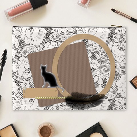 Black Cat, White Cat Cosmetic Bag Xl By Zornitza Back