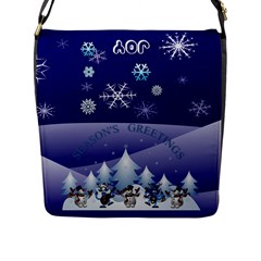 Season s Greetings Flap Closure Messenger Bag - Flap Closure Messenger Bag (L)