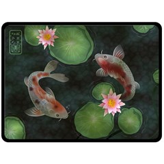 koi throw - Fleece Blanket (Large)