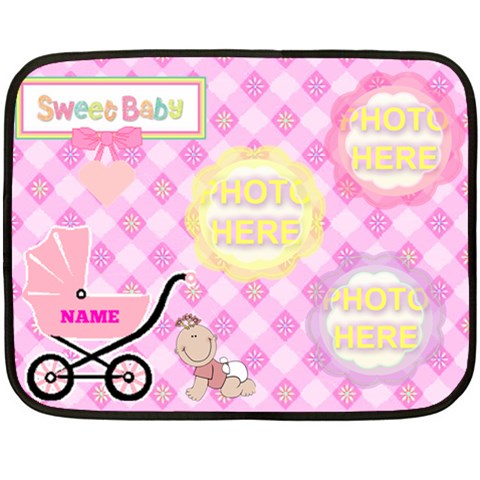 Baby Girl Mini Blanket By Joy Johns 35 x27  Blanket Back
