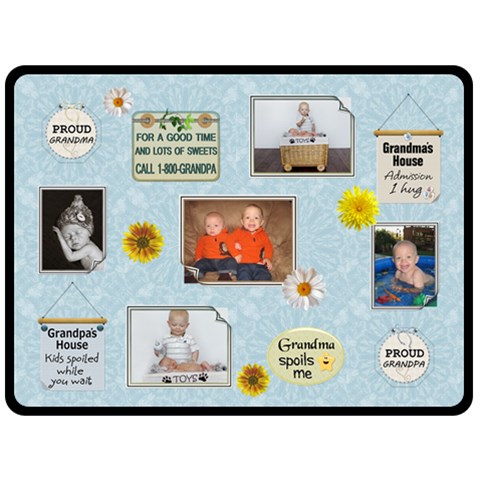 Grandma And Grandpa Xlarge Fleece Blanket By Lil 80 x60  Blanket Front