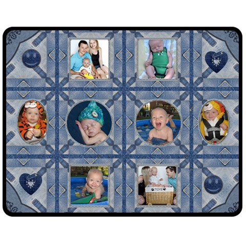 Fun Denim Medium Fleece Blanket By Lil 60 x50  Blanket Front