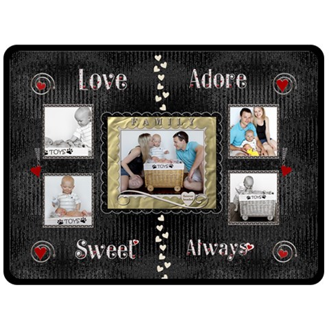 Family Extra Large Fleece Blanket By Lil 80 x60  Blanket Front
