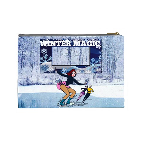 Winter Magic Large Cosmetic Bag By Joy Johns Back