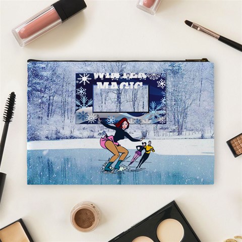 Winter Magic Large Cosmetic Bag By Joy Johns Back