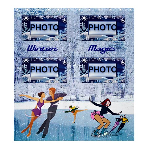 Winter Magic Large Shower Curtain By Joy Johns 58.75 x64.8  Curtain