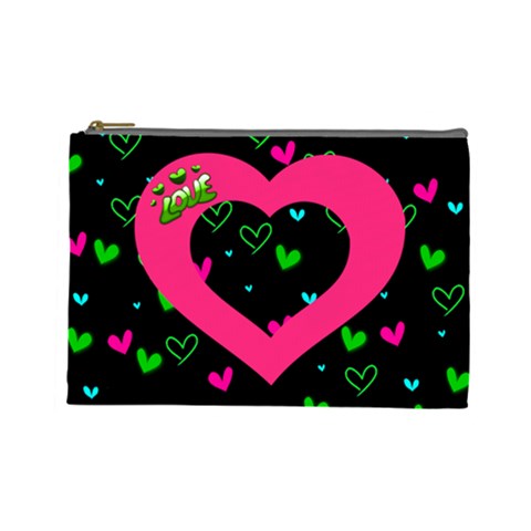 Love Large Cosmetic Bag By Joy Johns Front