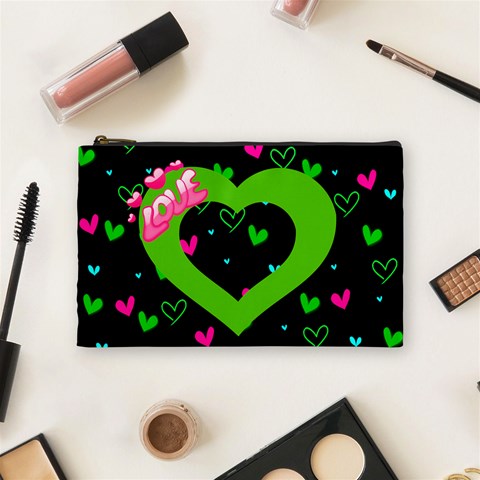 Love Medium Cosmetic Bag By Joy Johns Front