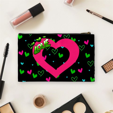 Love Medium Cosmetic Bag By Joy Johns Back