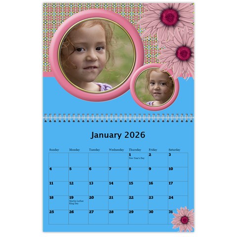 Country Floral 11x8 5 Calendar (any Year) By Deborah Jan 2026