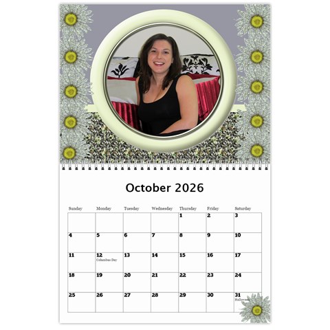 Country Floral 11x8 5 Calendar (any Year) By Deborah Oct 2026