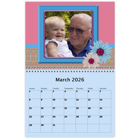 Country Floral 11x8 5 Calendar (any Year) By Deborah Mar 2026