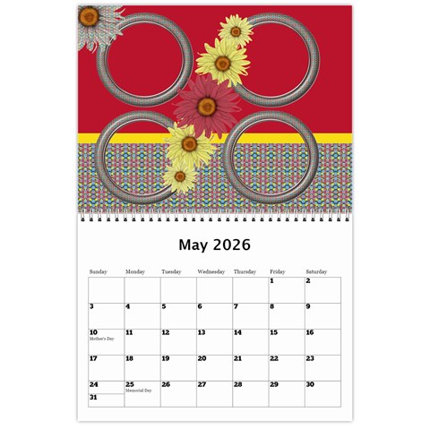 Country Floral 11x8 5 Calendar (any Year) By Deborah May 2026