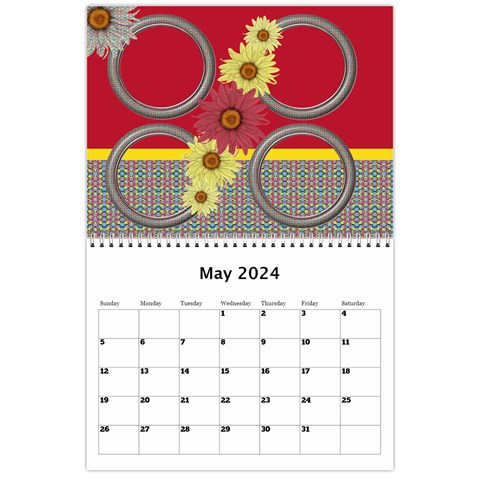 Country Floral 11x8 5 Calendar (any Year) By Deborah May 2024