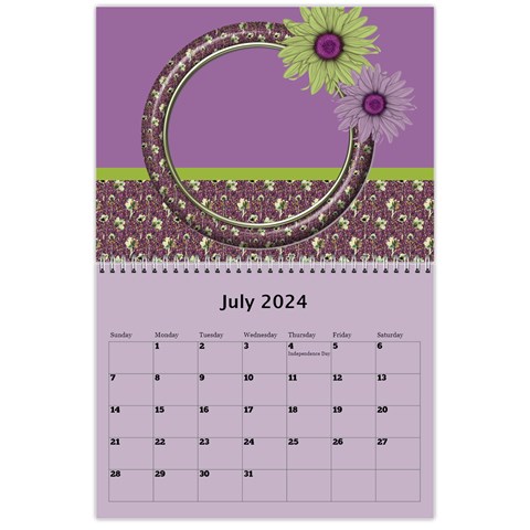 Country Floral 11x8 5 Calendar (any Year) By Deborah Jul 2024