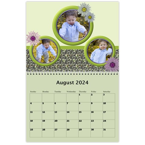 Country Floral 11x8 5 Calendar (any Year) By Deborah Aug 2024