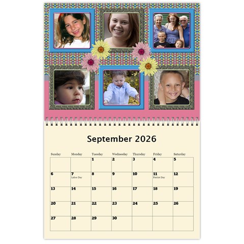 Country Floral 11x8 5 Calendar (any Year) By Deborah Sep 2026