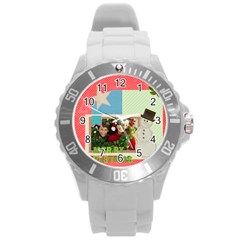 xmas - Round Plastic Sport Watch (L)